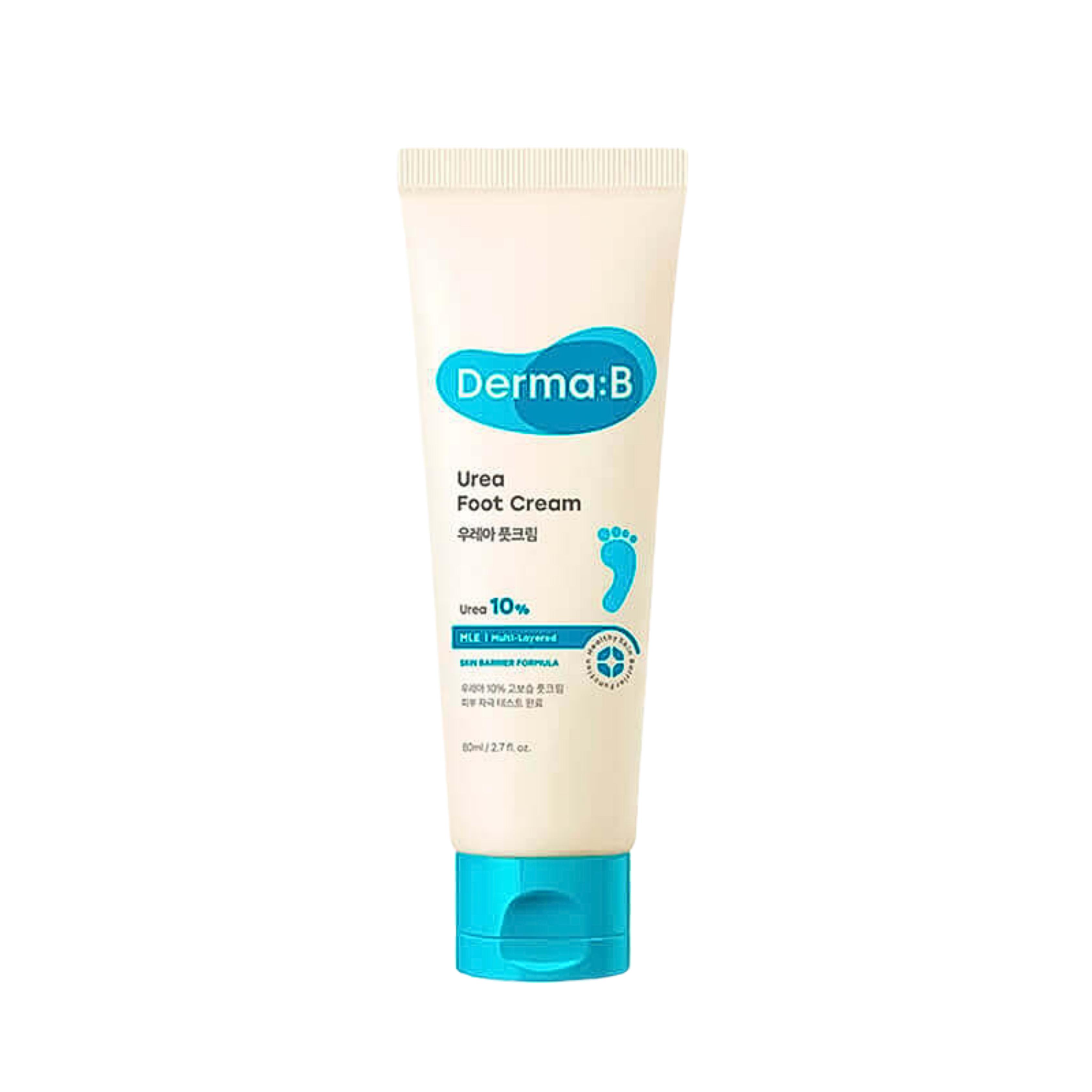 Derma:B Urea Foot Cream 80ml / Regenerating, Soothing, Nourishing, Moisturizing, Korean Cosmetics, Kbeauty