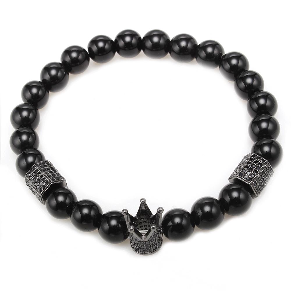 Zhang Meng Jewelry Copper Crown Bracelet with Color-Retaining Zirconia Beads