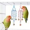 Parrot Bell Toy Bird Chew Chains with Bells Cage Jingle Chime Bells with Hanging Clip Sound Enrichment Chew Toy for Cockatiel Conure Lovebird