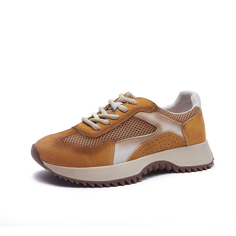 Genuine Leather Forrest Gump Shoes Are Comfortable Versatile and Fashionable Thick-soled Casual Shoes for Women 35 5229₽