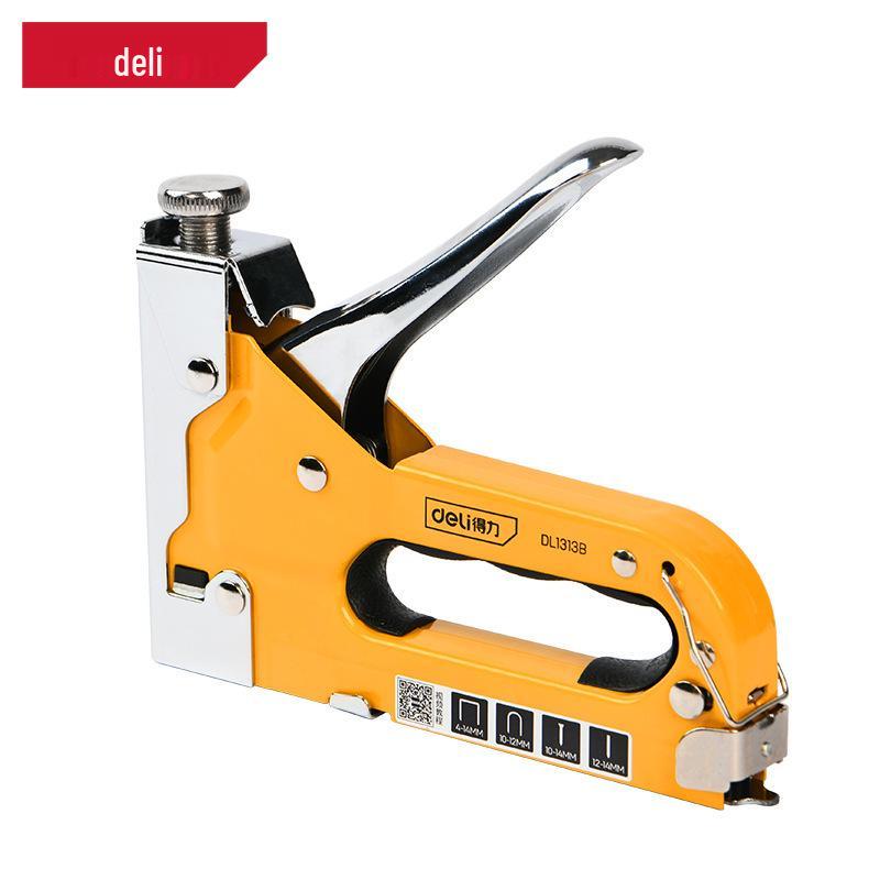 Deli Manual Staple & Brad Nailer for Woodworking and Household Use
