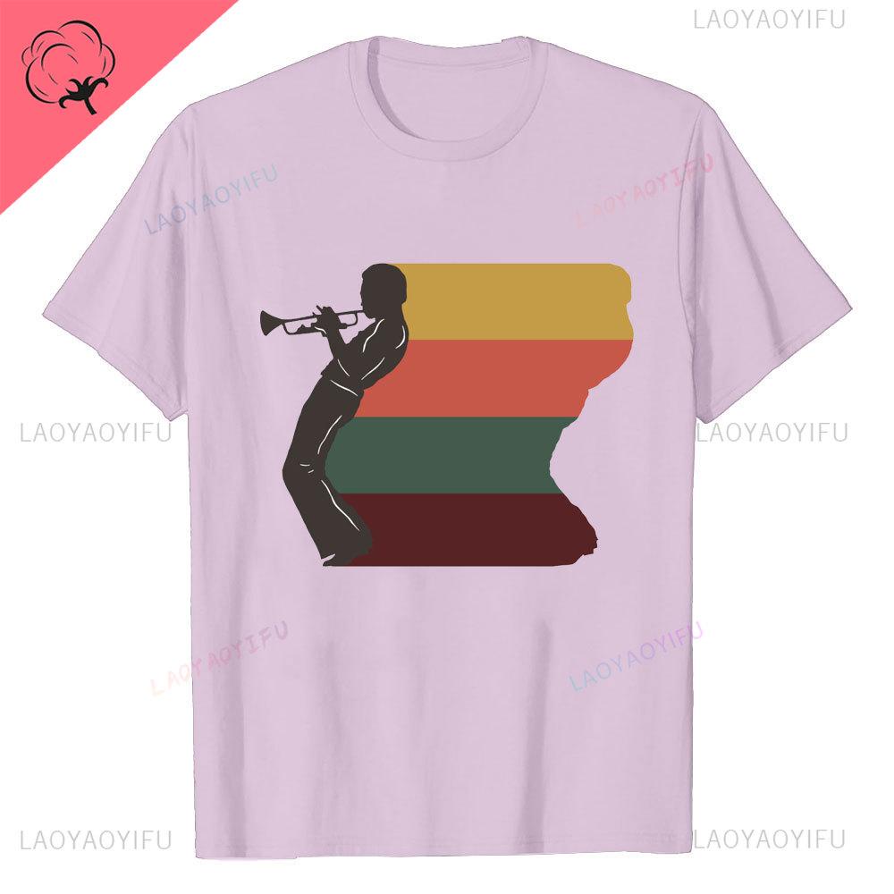 Retro Miles Davis Trumpet T Shirts Casual Tee Shirt Blue Music Gift Short Sleeve Oneck Novelty Funny Printed Classical TShirt