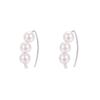 French Retro Light Luxury Round Beads 925 Sterling Silver Earrings for Women Fashion Temperament Jewelry Accessories