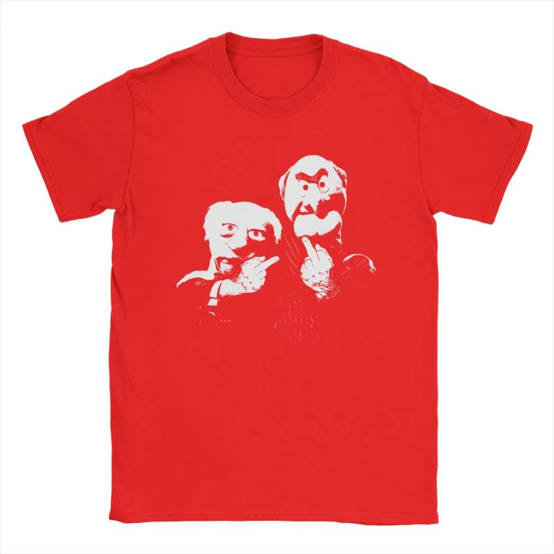Statler And Waldorf Middle Finger Unisexs T Shirts Fun Tees Short Sleeve Crew Neck TShirt Pure Cotton Gift Idea Clothing