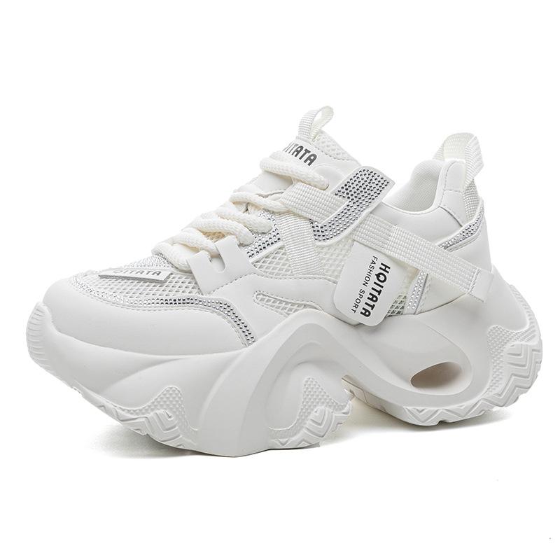 Breathable mesh heightening foam sole shoes women's new autumn and winter versatile sports and leisure women's shoes