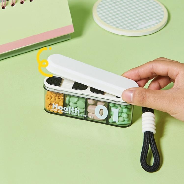 Small Keychain Pills Holder Medicine Container with Keyting Making It a Travel Pills Box Case for Outdoor Camping Travel