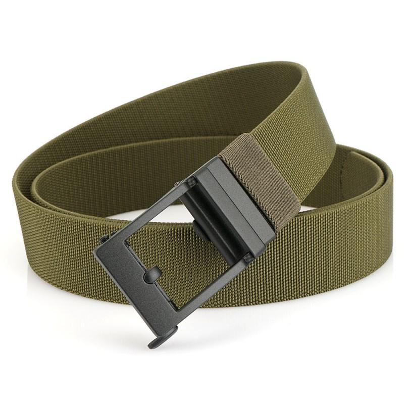

Men s Elastic Nylon Canvas Waist Belt Automatic Buckle Casual All-matching Overalls Strap