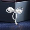 Exquisite Shiny Bowknot Brooch Zinc Alloy Hollow Rhinestones Brooch Small Bow Lapel Pins for Lady Dress
