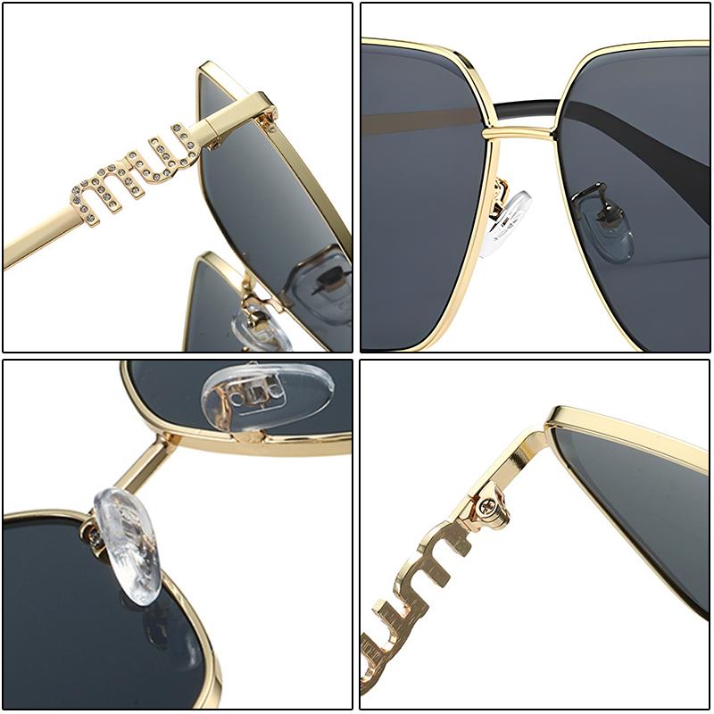 Fashion Luxury Brand Designer Sunglasses Women Square Letter Elegant Cute Shades Glasses Outdoor Trendy Travel Sunglasses
