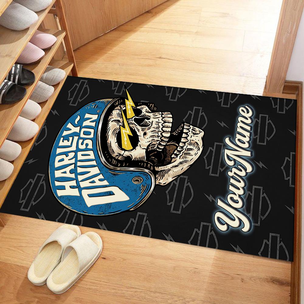 Harley-davidson Motorcycles Customize Text Floor Rug Office Rug Perfect for Kitchen Dining Room Decorate room Hallway Anti-slip Rug Office home decor