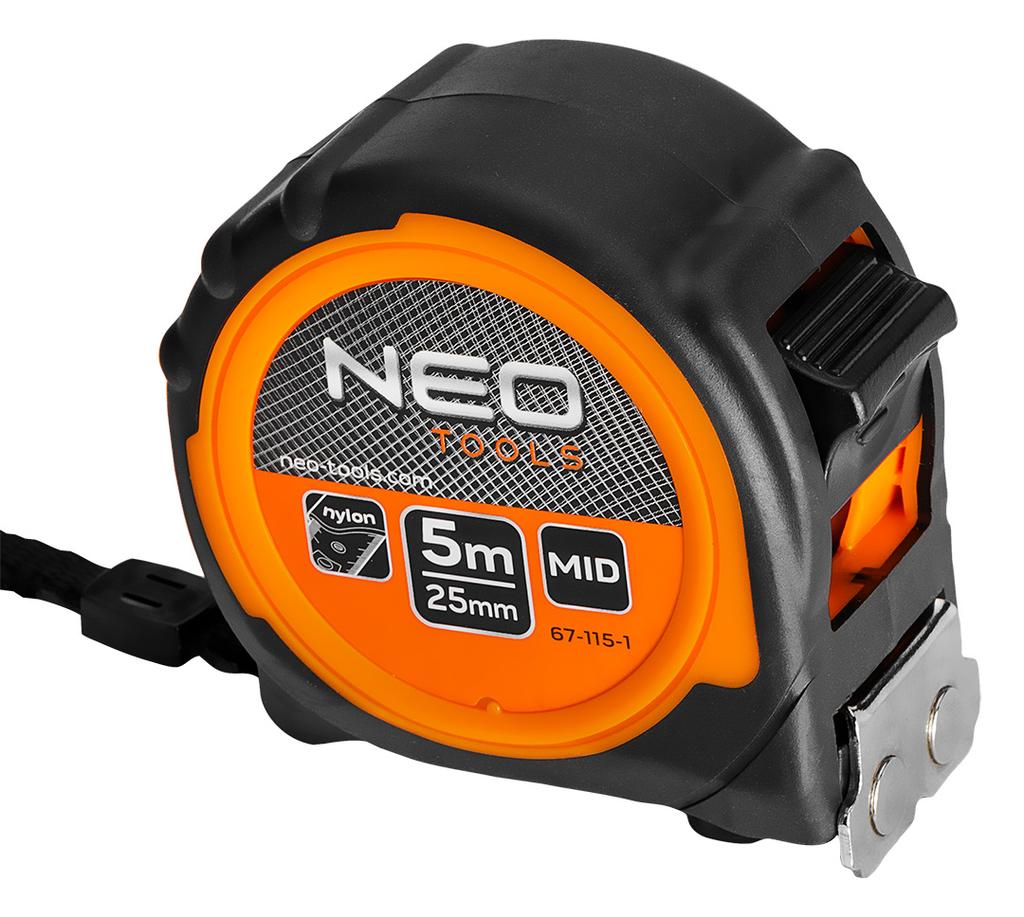 Steel tape measure 5 m x 25 mm, magnet