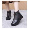 Women Winter Platform Ankle Snow Boots Warm Faux Fur Lined Side Zipper Anti Slip Comfortable PU Leather Short Booties for Women