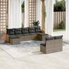 Vidaxl 9-Cz. Conjunto de Muebles de Jardín con Cojines, Gris, Poliratán