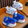 Soft Breathable Youngsters' Shark Slides Cute Cartoon Shark Slippers with Fabric Upper  EVA Sole
