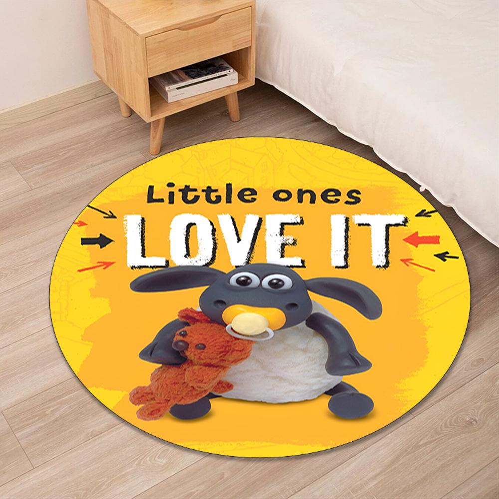 Shaun the Sheep Printed Round Rug Carpet Chair Rug Area Rug Entryway Doormats,for Office Chair Living Room Bedroom Kitchen Room.