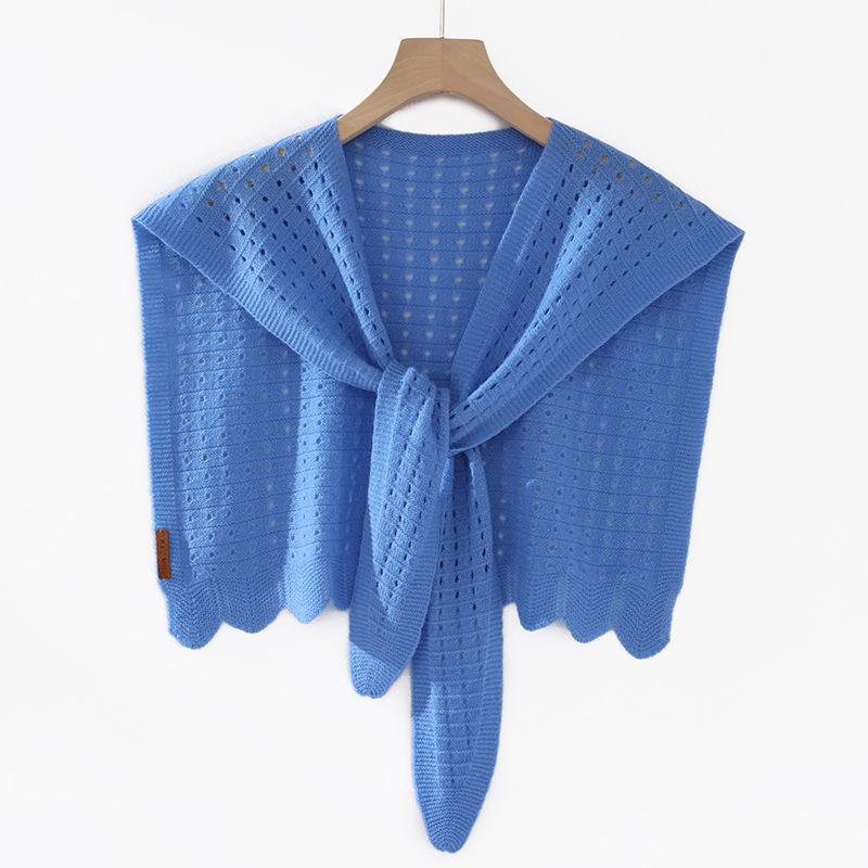 Women s 100% Pure Cashmere Shawl – Versatile, Warm, Hollow Knit, Solid Color for Autumn  Winter