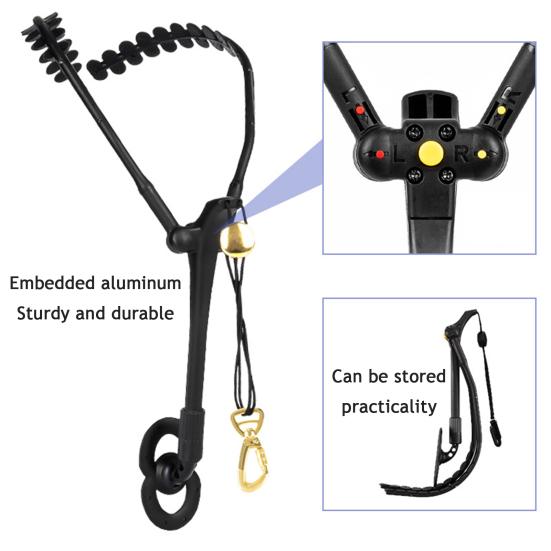 Saxofonový ramenní postroj Nastavitelný saxofonový dvojitý ramenní krční popruh s kovovým otočným hákem pro saxofon barytonový klarinet