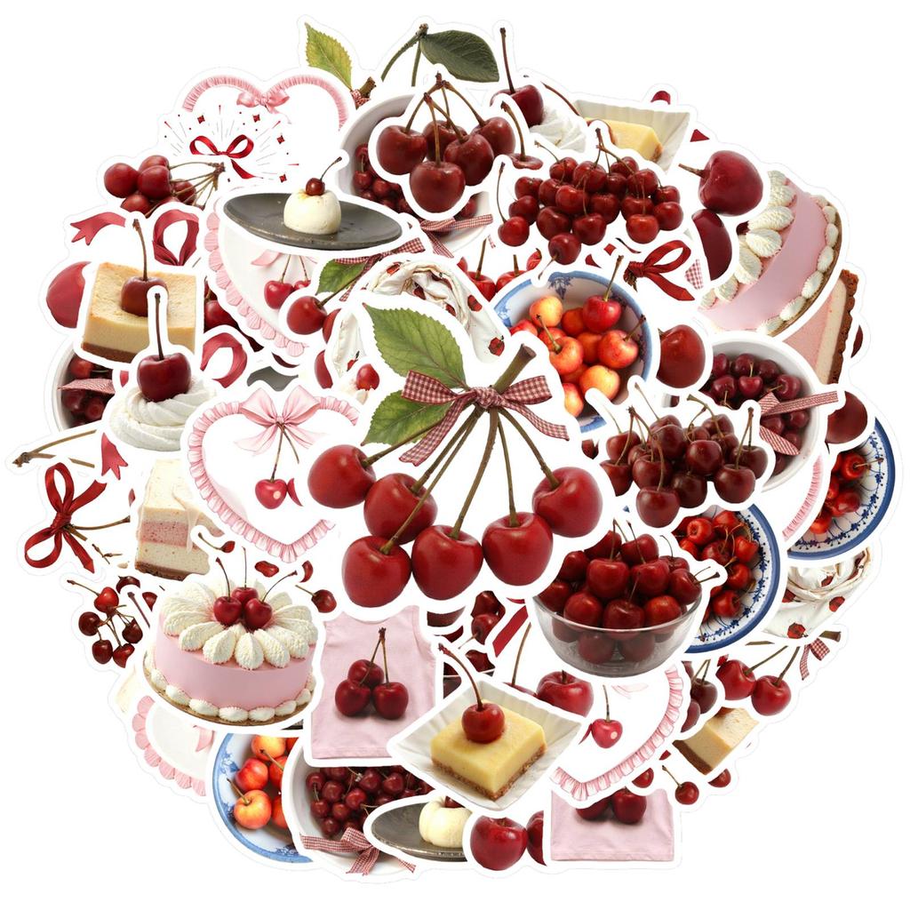 35pcs-50pcs Playful Fruit Stickers Whimsical Dessert Dessert Stickers Fruit Stickers For DIY Phone Laptop Scrapbook Bike Guitar