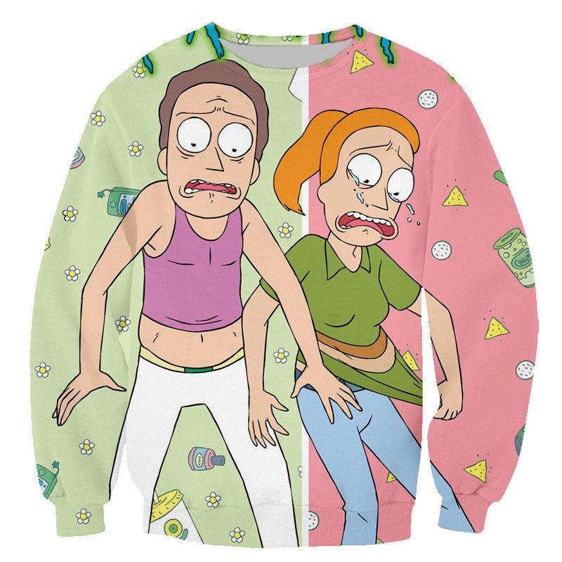 And Womensmens Rick Morty Funny 3d Print Casual Sweatshirt Hoodies Top Pullover