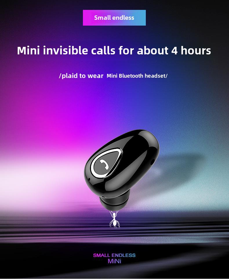 Kabelloser Bluetooth-Ohrhörer: Mini, Sportliches, Unsichtbares Design mit Unabhängiger Steuerung und Kein Blinklicht für Musikwiedergabe.