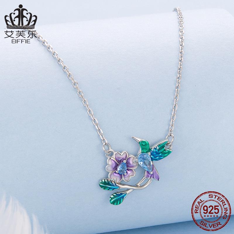 Avle Spring Bird & Flower Adjustable Open Ring - S925 Sterling Silver for Women
