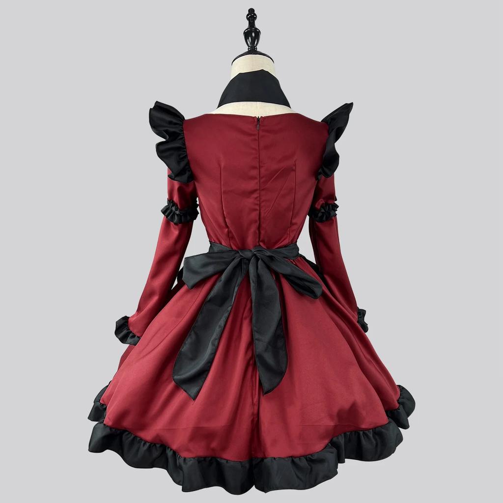 Gotické šaty Lolita pro služebnou Malý ďábel Anime Cosplay kostým Červené šaty pro dívku pro služebnou Trendy pro dívky Kostýmy pro služebnou S -5XL