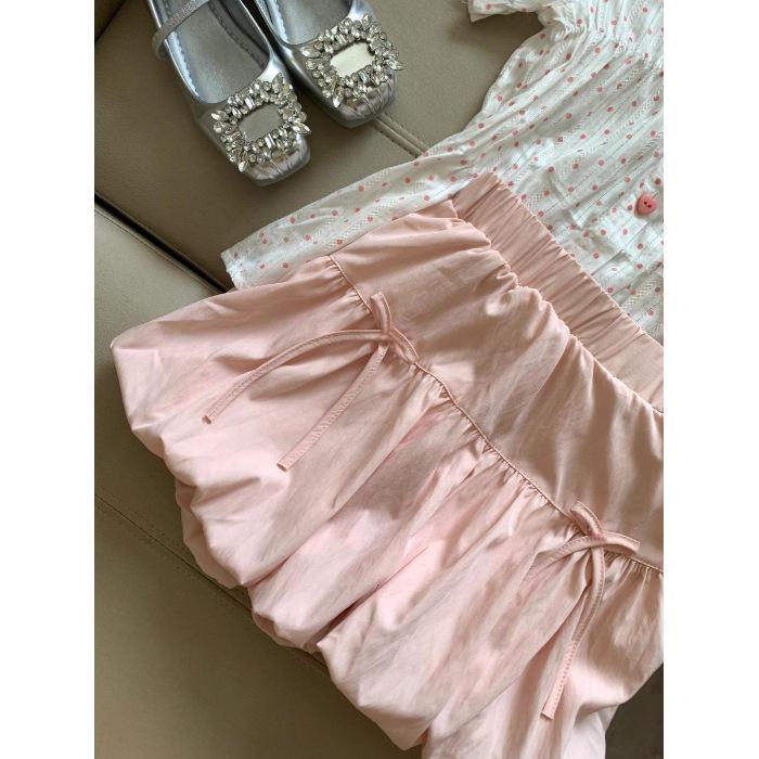 2026 Summer Sweet Girl Style Petite Polka Dot Short Sleeve Set for Women Extra Large
