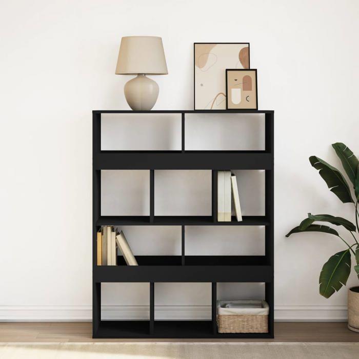 VidaXL Black Bookcase 100x33x125.5 Cm Engineered Wood, Bookshelf, Storage Shelf, Display Cabinet, 3309358