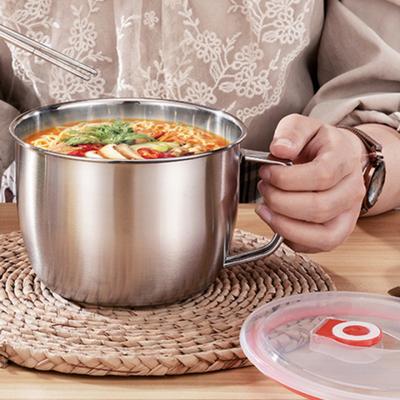 Rice Bowl 316 Stainless Steel Dormitory Instant Noodle Bowl Leak Proof with Lid Ramen Bowl Large Capacity Fast Food Bowl Canteen
