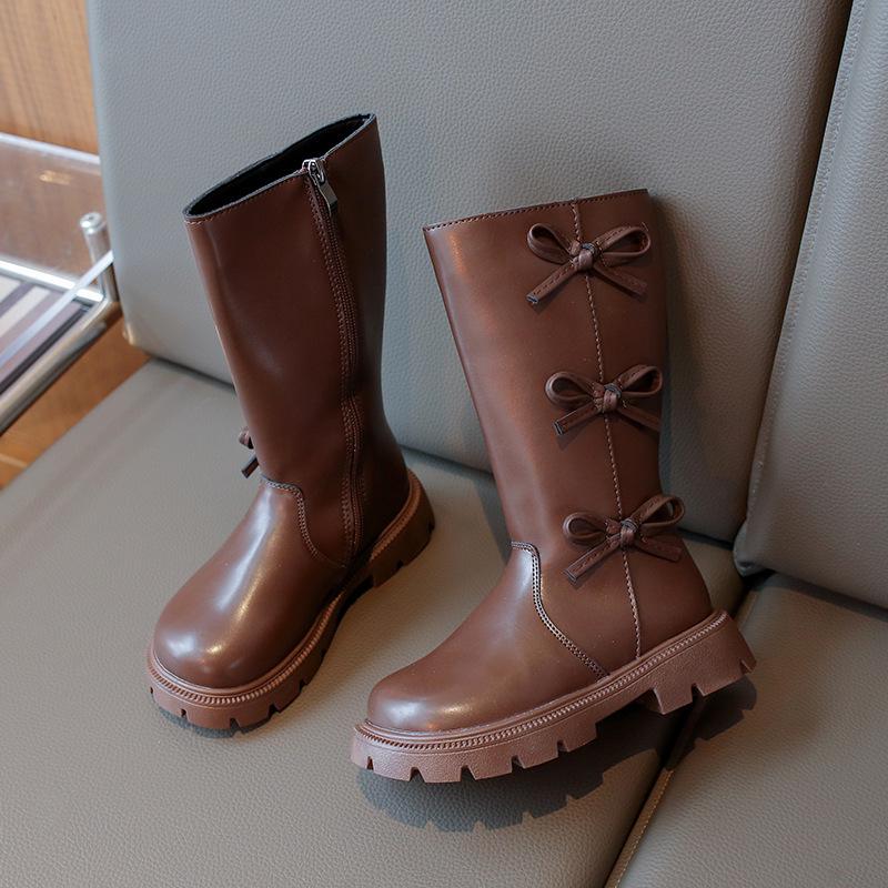 2025 Girls' High-Top Princess Boots - Stylish Autumn/Winter with Velvet Cotton