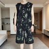 Men's Plus Size Tie Dye 2-Piece Outfit – Sleeveless Tank Top & Shorts Set (Sizes 5XL-11XL) Cotton Blend Summer Casual Wear