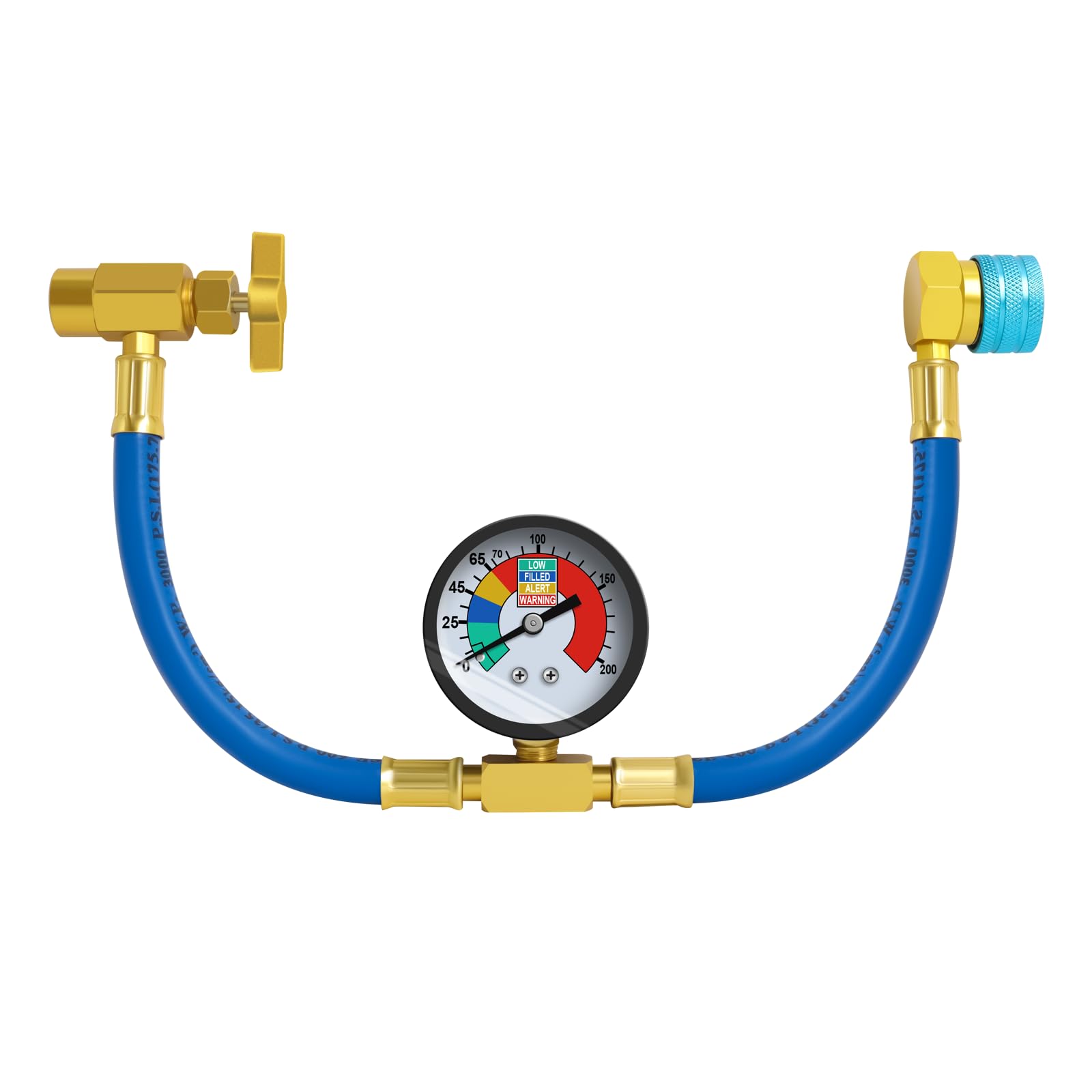 

Ketofa R1234YF Refrigerant Charge Hose Kit R-1234YF Refrigerant Can Hose with Gauge 1/2 Acme LH Can Opener Tap R1234YF Low Side Adapter