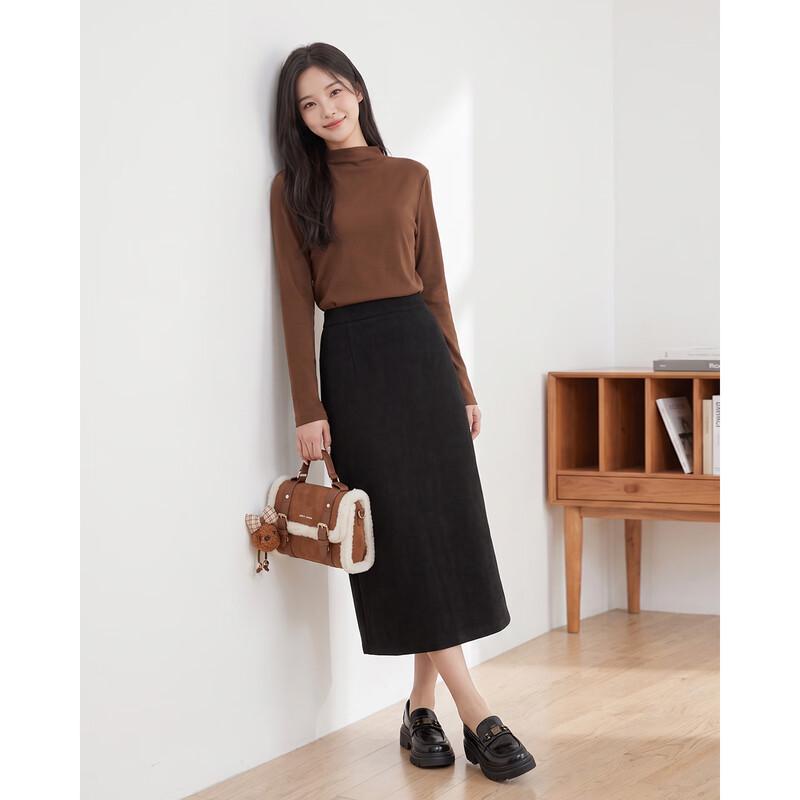 IEF Autumn/Winter Minimalist A-Line Midi Skirt