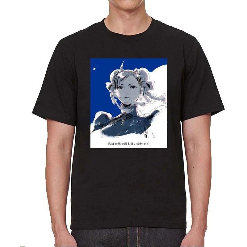 Street Fighter Chun Li Print T-Shirt Fashion Street Style Unisex Women Funny Tshirt Short Sleeve Summer Tops Harajuku Streetwear