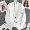 Four Seasons Women's Khaki Suit Jacket Spring Autumn CollectionElegant High-End Street Style for The Leisure Season