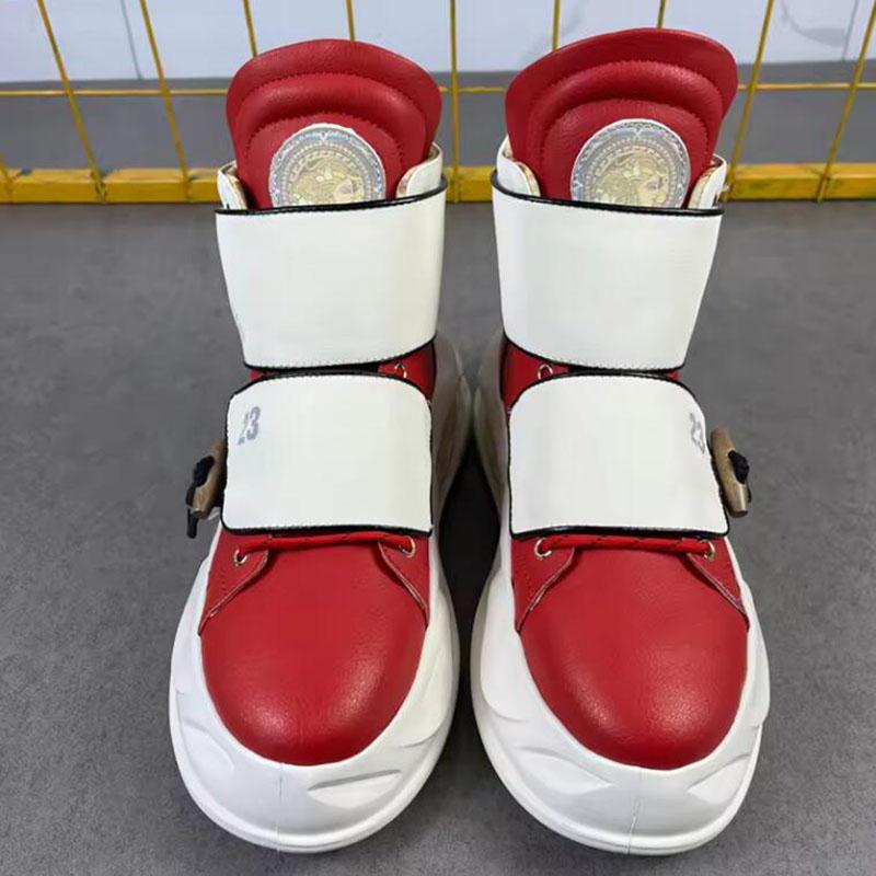 Fashion European-style High-top Red Fashionable Men's Shoes - Original Men's Casual Shoes - High Heel Thick Sole Shoes A3