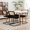 Dining Chairs Set of 4, Velvet Rattan Accent Chairs with Chrome Legs, Mid Century Breuer Designed, Upholstered Dining Living Room Kitchen Chairs