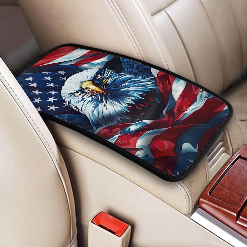 Universal Car Center Console Cushion Pad, Purple Butterfly Soft Waterproof Car Center Console Cover Auto Armrest Seat Box Cover Protector for Most