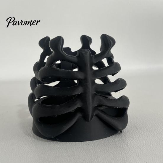 Unique Pen Container Skeleton Ribcage Bone Holder, 3D Printed Pencil Cup, Dust-resistant Holder Gothic Desk Organizer for Pens Pencils Makeup Brushes