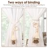 4/6 Pcs Curtain Tiebacks Fringed Wooden Ring Curtain Tieback Bohemian Style Curtains Clasp for Bedrooms Room and Home Decoration