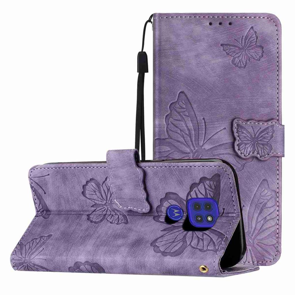 For Motorola Series.Moto E13 E20 G05 G54 Edge 40 Edge 50 Edge 60...Faux Leather Wallet Case with Butterfly Design,Card Slots & Shockproof Protection