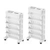 Large Space Storage Rack 5/6 Layers Table Side Storage Basket Rolling Cart Storage Shelf Dormitory