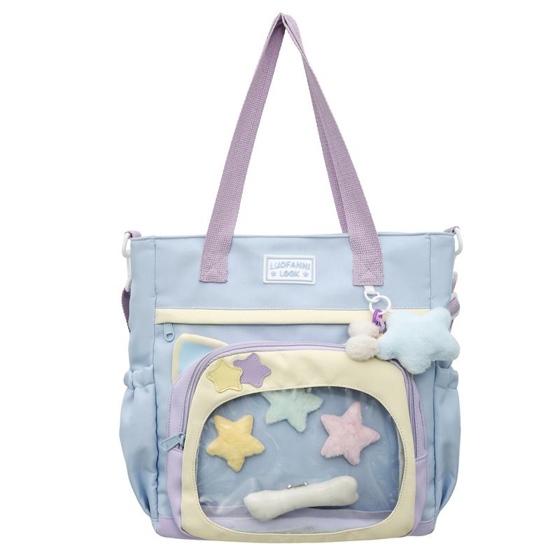 Torba crossbody damska przezroczysta torebka duża pojemność studencka torba na ramię