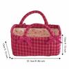 Quilted Craft Picnic Bag Plaid Design Storage Basket French Style Fabric Organizer  Bedroom Use