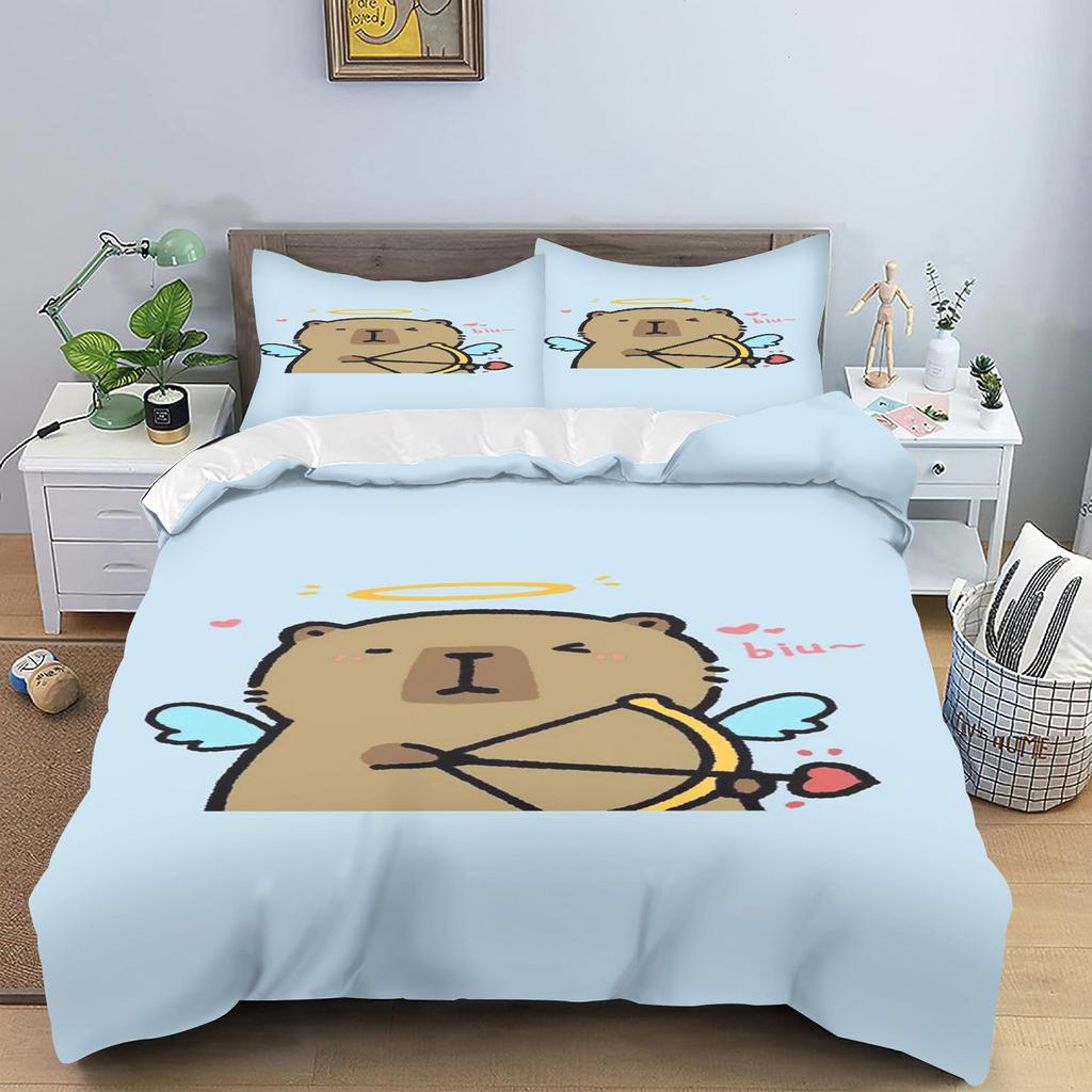Capybara Bedding Set Twin Size Kids Gifts For Capybara Lovers Comforter Cover Set For Teens Capybara Animals Lovers Duvet Cover
