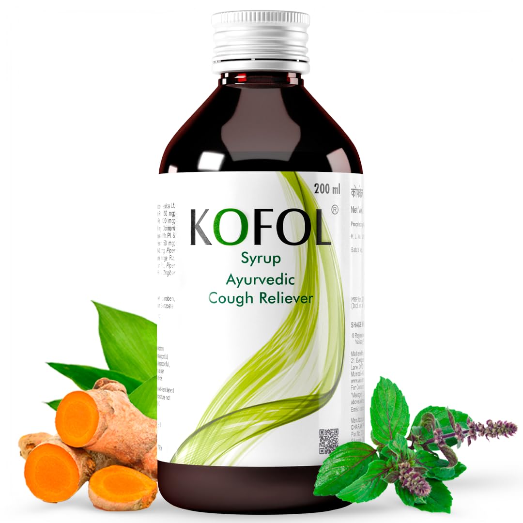 

Kofol Ayurvedic Herbal Comfort Syrup Non Drowsy Non Alcoholic Daily Respiratory Wellness Liquid 200 Ml Pack Of 1