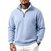 Men S Autumn Diamond Jacquard Half Zip Stand Collar Long Sleeve Pullover Sweatshirt