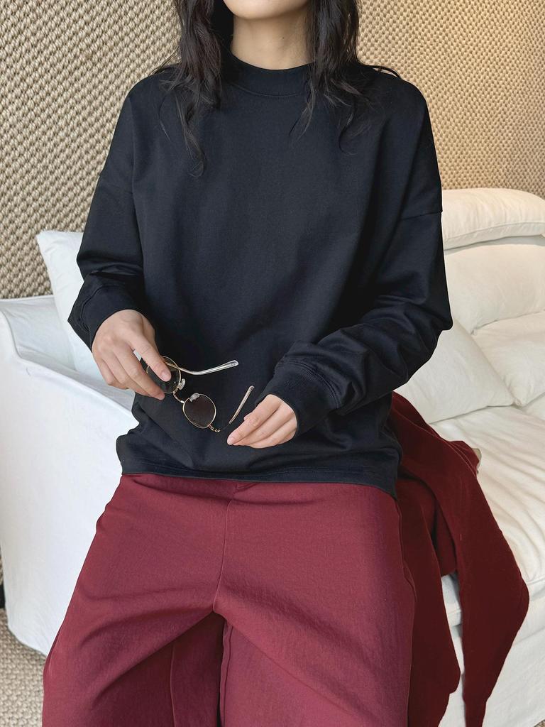 Xu Man Early Spring Korean Style Round Neck Long Sleeve Loose-Fit T-Shirt for Women