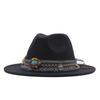 Hot-selling top hat, ethnic style cow head, western cowboy top hat, rolled brim, retro riding hat, woolen felt hat
