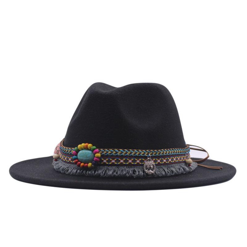 Hot-selling top hat, ethnic style cow head, western cowboy top hat, rolled brim, retro riding hat, woolen felt hat